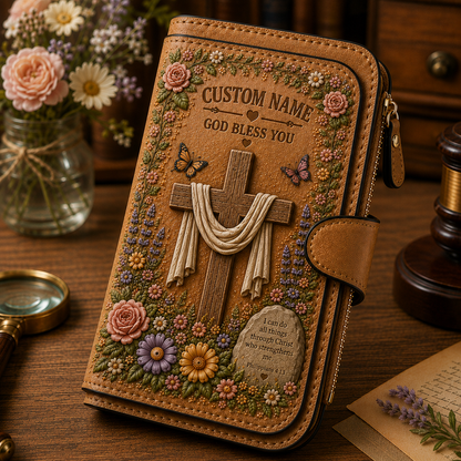 🙏 Personalized Faith Wallet – Custom Name Christian Scripture Wallet