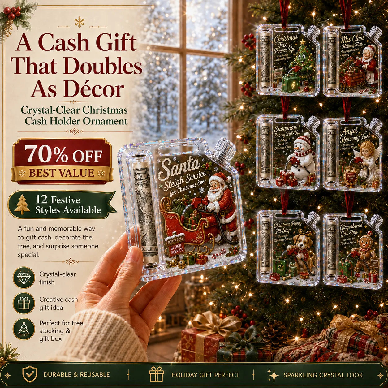 Christmas Fuel-Up Cash Gift Ornament