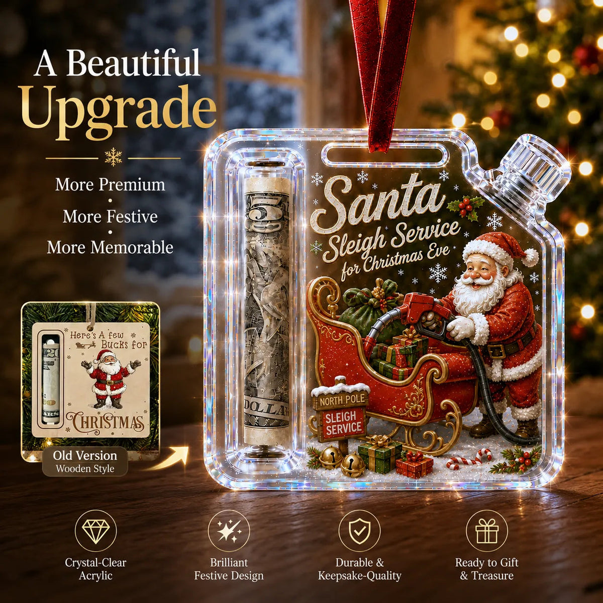 Christmas Fuel-Up Cash Gift Ornament