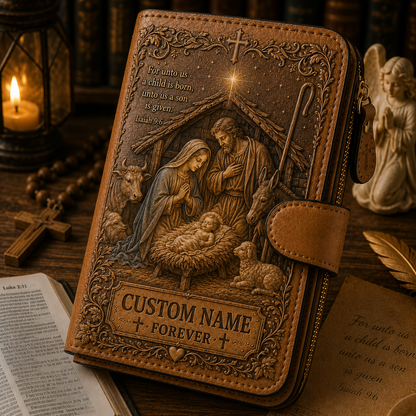 🙏 Personalized Christian Wallet with Custom Name – Bible Verse Faith Gift for Believers