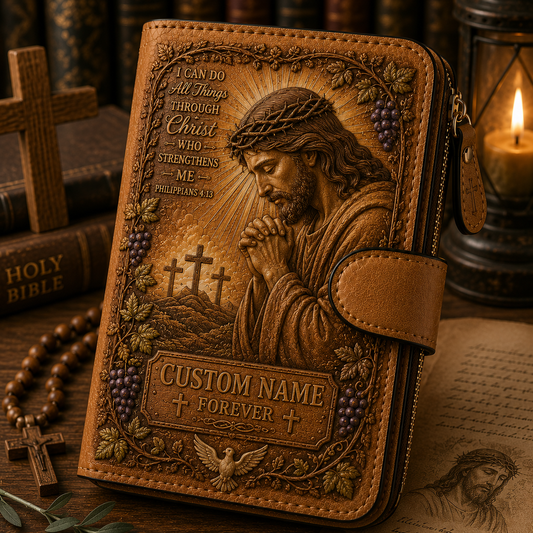 🙏 Personalized Christian Wallet with Custom Name – Bible Verse Faith Gift for Believers