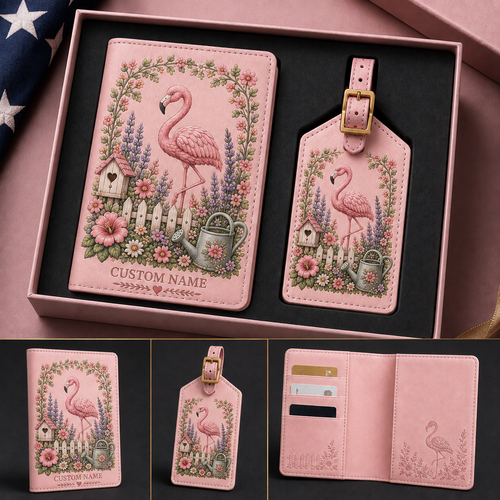 🌸 Personalized Garden Passport Holder & Luggage Tag Set - Perfect Gift For Her🌿