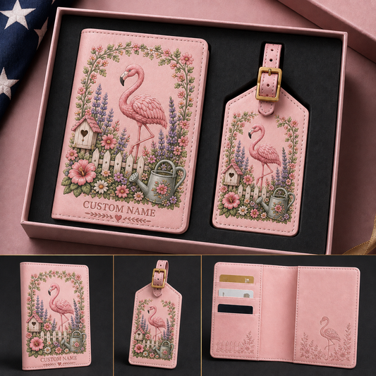 🌸 Personalized Garden Passport Holder & Luggage Tag Set - Perfect Gift For Her🌿