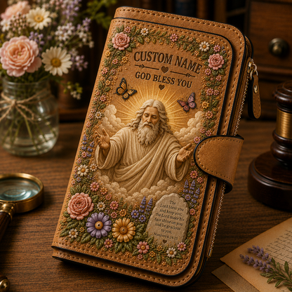 🙏 Personalized Faith Wallet – Custom Name Christian Scripture Wallet