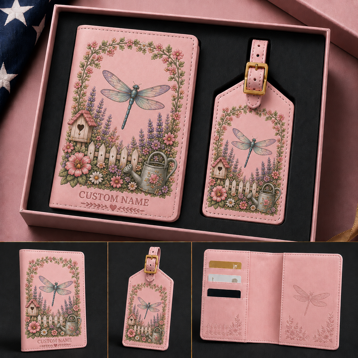 🌸 Personalized Garden Passport Holder & Luggage Tag Set - Perfect Gift For Her🌿