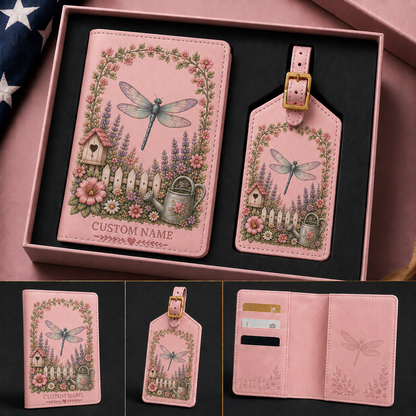 🌸 Personalized Garden Passport Holder & Luggage Tag Set - Perfect Gift For Her🌿