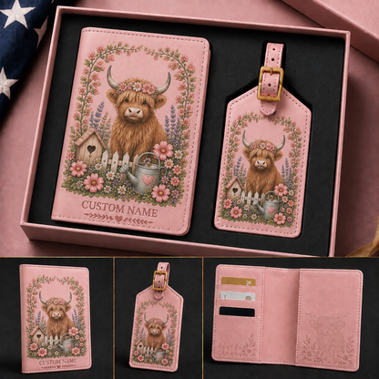 🌸 Personalized Garden Passport Holder & Luggage Tag Set - Perfect Gift For Her🌿
