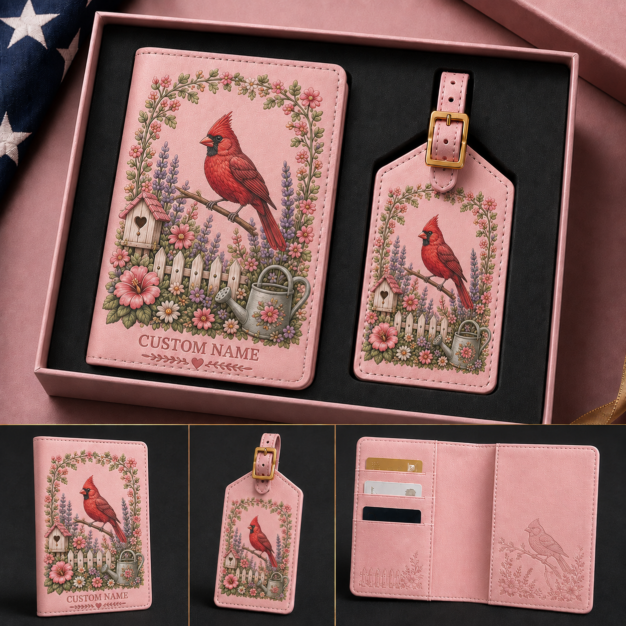 🌸 Personalized Garden Passport Holder & Luggage Tag Set - Perfect Gift For Her🌿