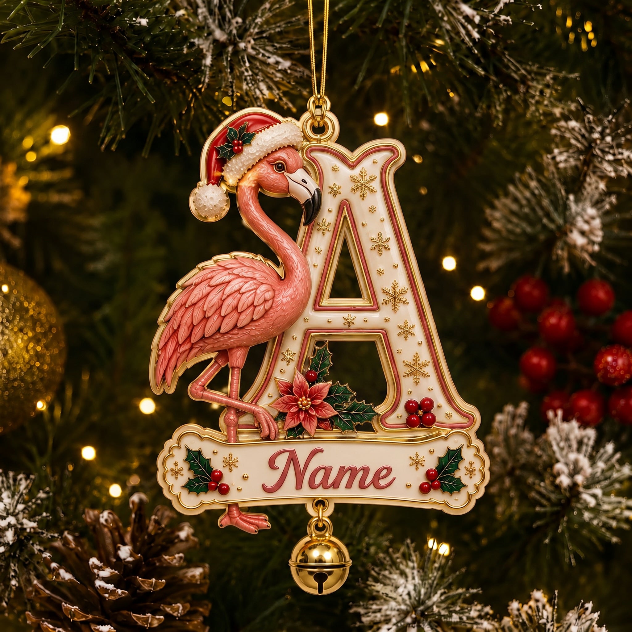 Personalized Christmas Initial Ornament – Custom Name & Family Keepsake