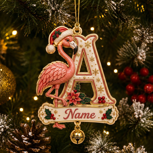 Personalized Christmas Initial Ornament – Custom Name & Family Keepsake